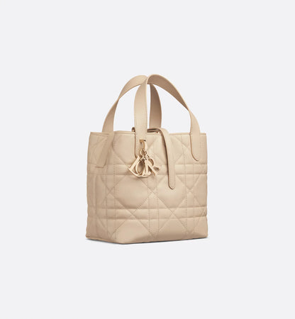 Small Toujours Vertical Tote Bag Powder Beige Macrocannage Calfskin