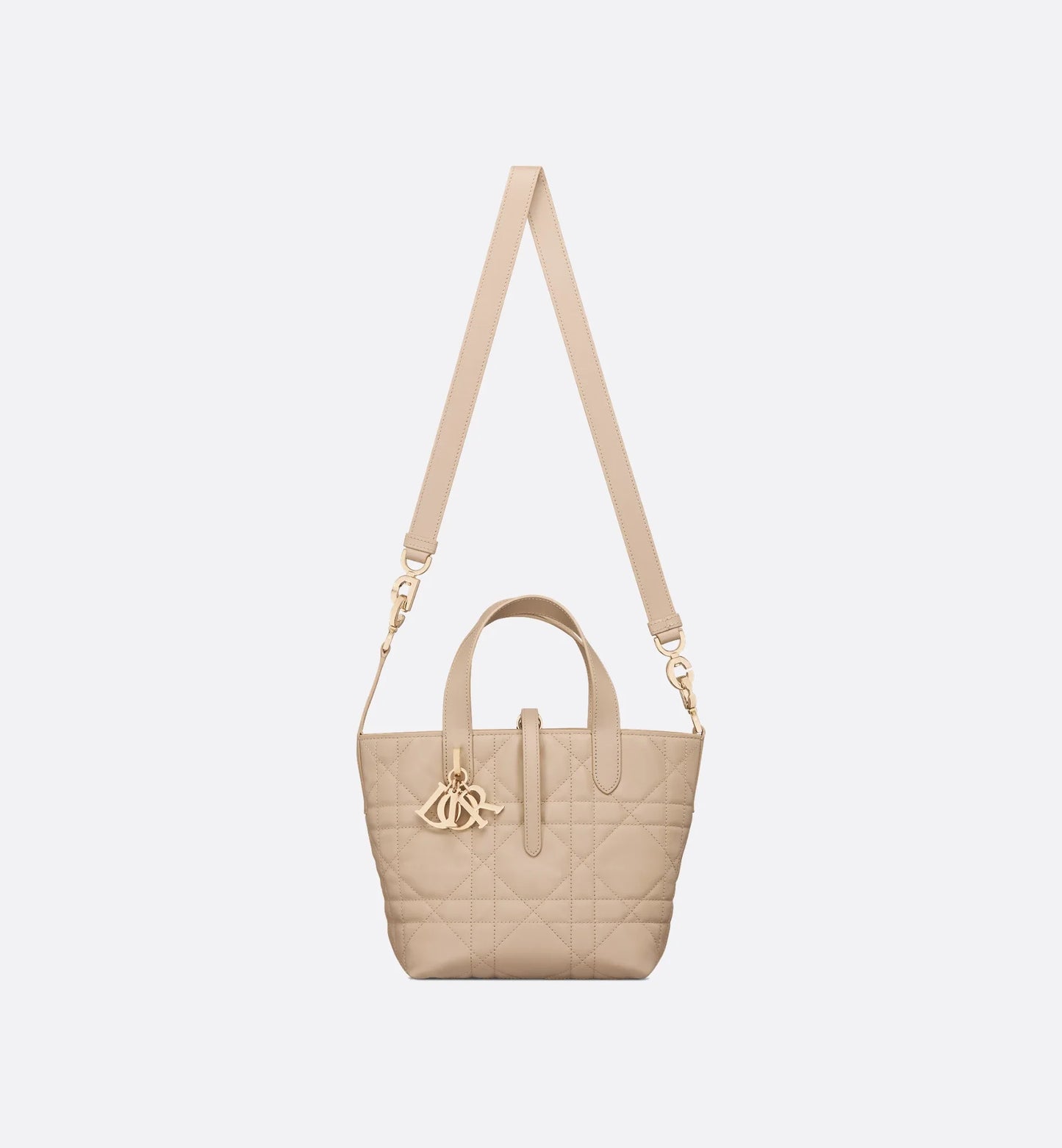 Small Toujours Vertical Tote Bag Powder Beige Macrocannage Calfskin