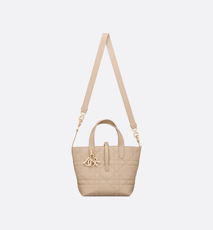 Small Toujours Vertical Tote Bag Powder Beige Macrocannage Calfskin