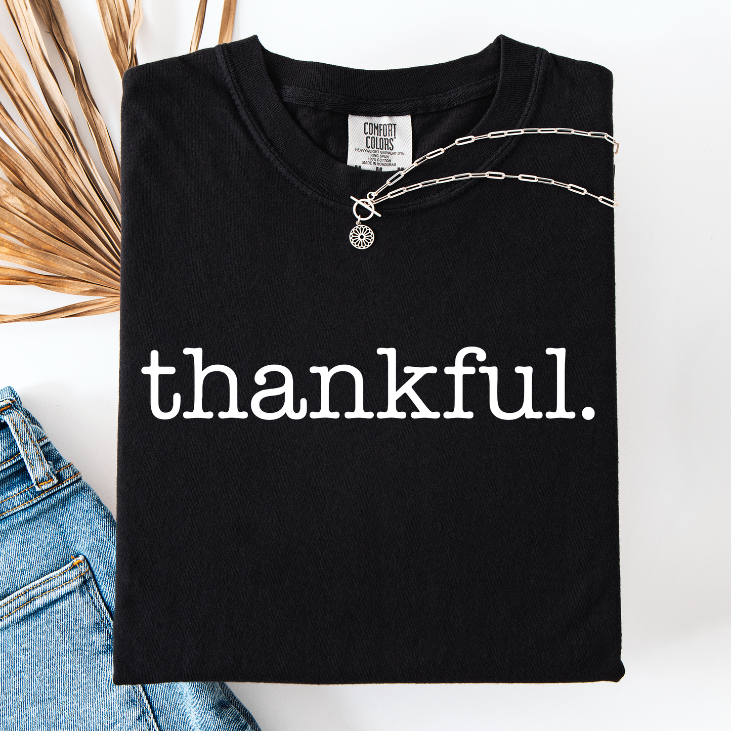 Thankful, Minimalist, Thanksgiving, Autumn, Fall, Comfort Colors T-Shirt