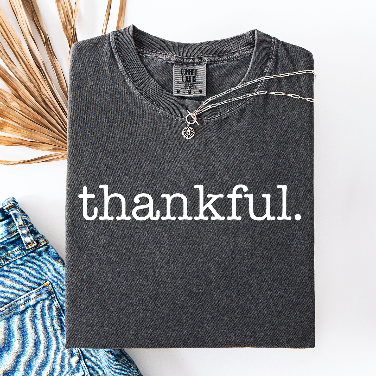 Thankful, Minimalist, Thanksgiving, Autumn, Fall, Comfort Colors T-Shirt