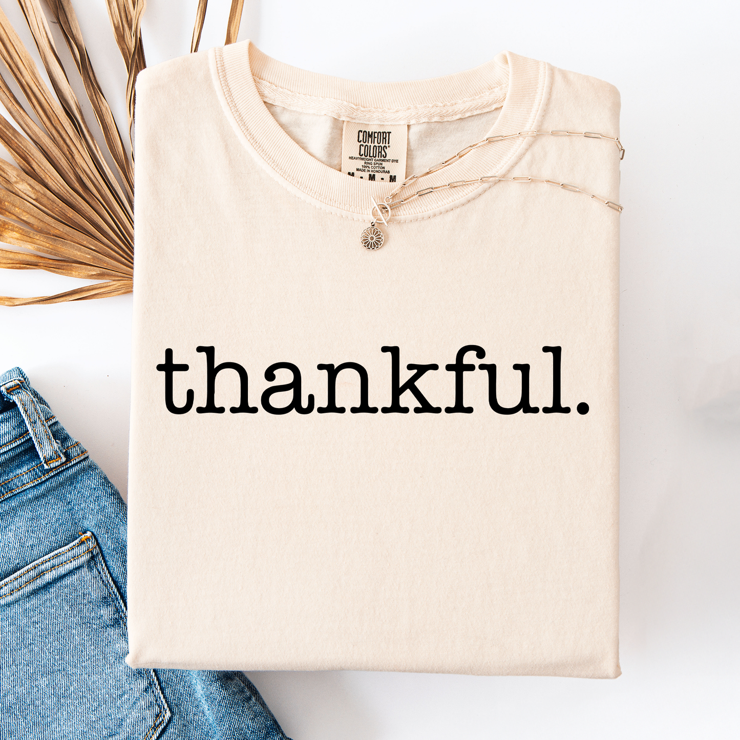Thankful, Minimalist, Thanksgiving, Autumn, Fall, Comfort Colors T-Shirt