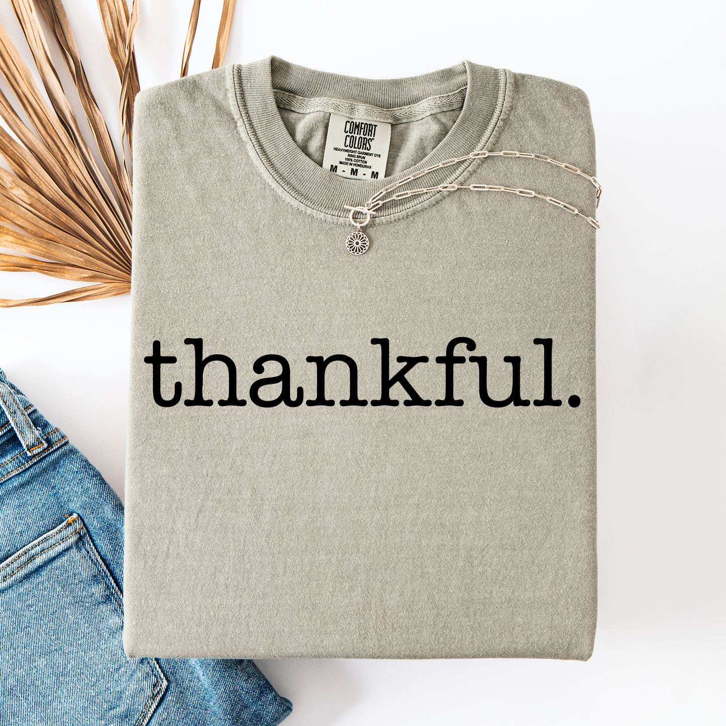 Thankful, Minimalist, Thanksgiving, Autumn, Fall, Comfort Colors T-Shirt