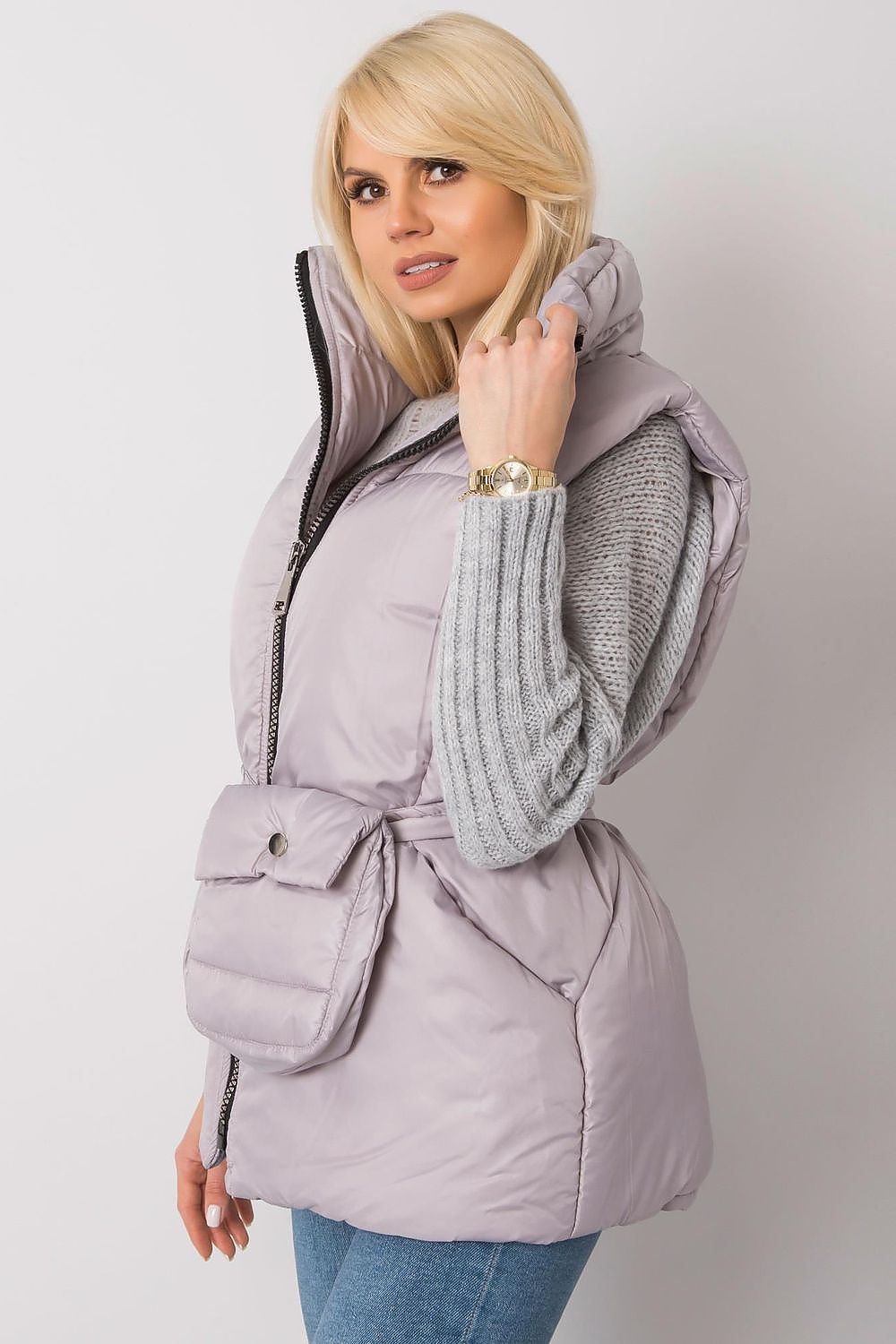 Calveris Belted Lined Zip Gilet