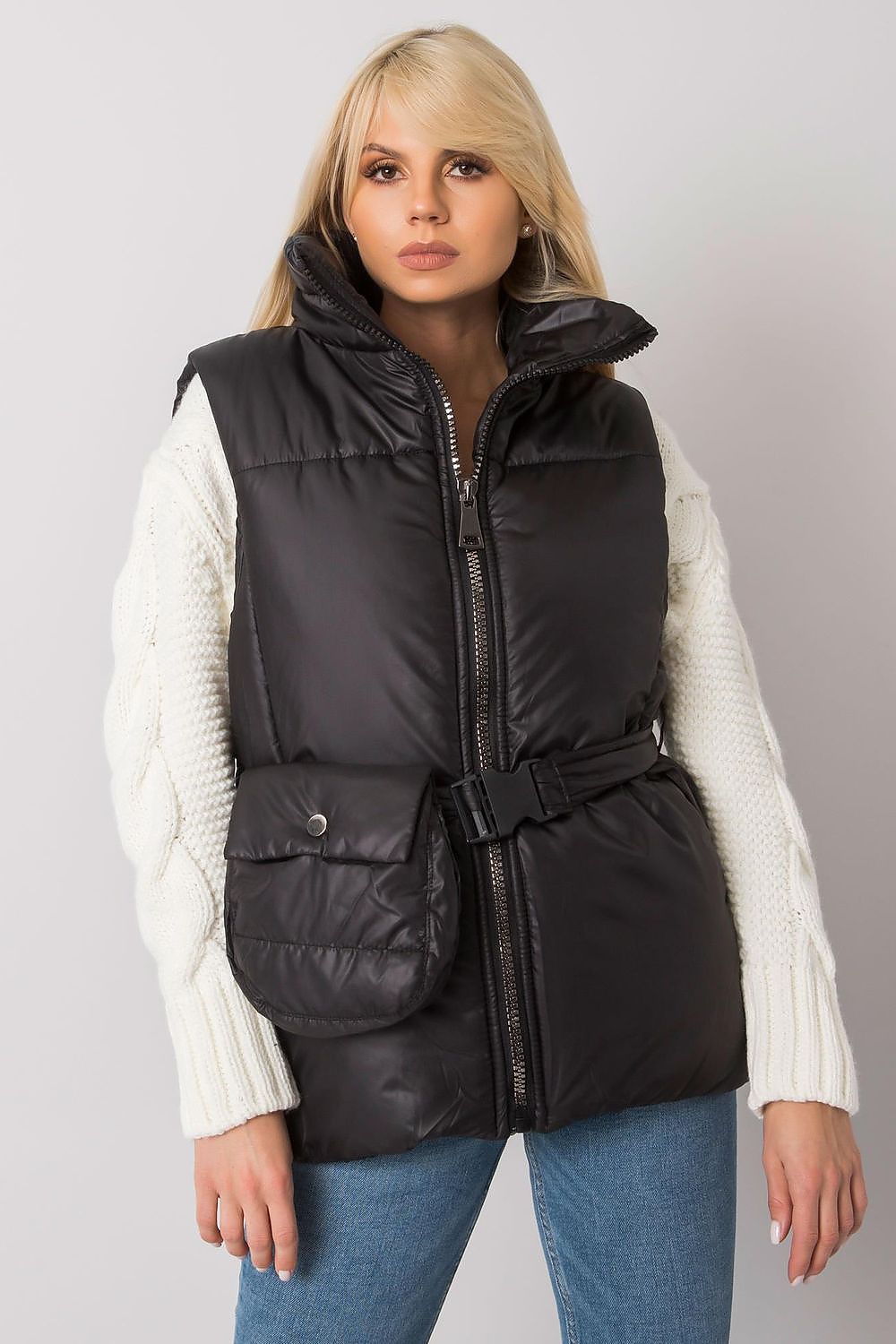 Calveris Belted Lined Zip Gilet
