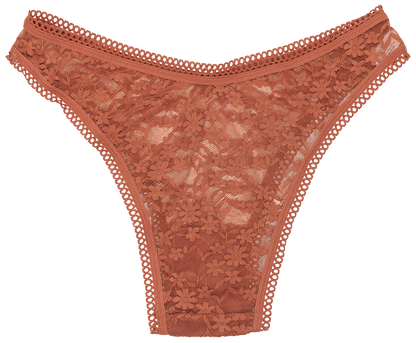 High Leg Daisy Lace Cheeky with Picot Trim
